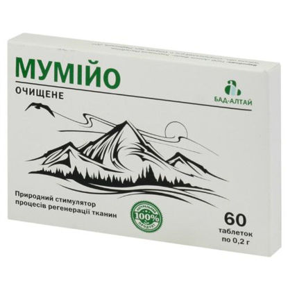 Світлина Мумійо очищене таблетки 0.2 г №60 (Аронія Фарм)